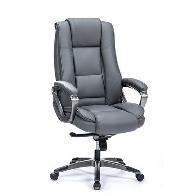 Swivel revolving office boss leather chair with castor wheels (6)